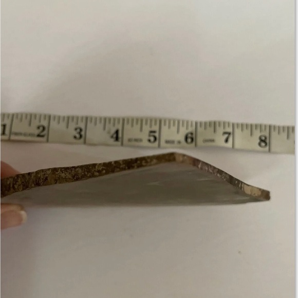 Small Polished Petrified Wood Full Slab w Bark 5 1/x 5” x 1/2” 8.6 oz. - Picture 5 of 9